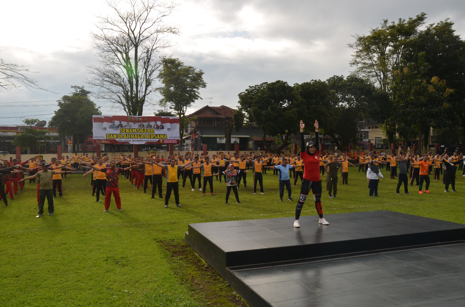 Sinergitas TNI-Polri dan Forkopimda di Salatiga Laksanakan Senam SKJ 88 Bersama